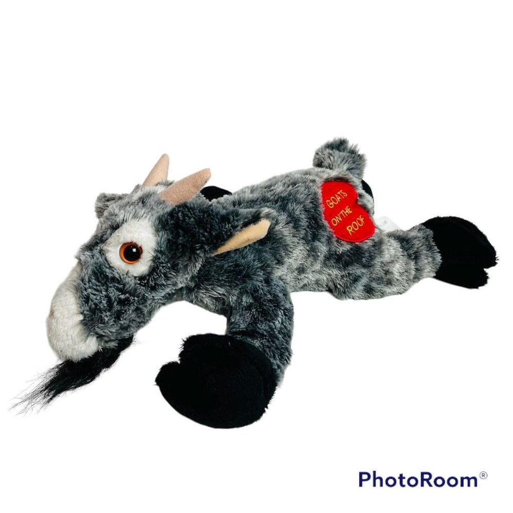 WishPets Billie Jean Plush Goats On The Roof 2005 Black White Stuffed Animal 15"